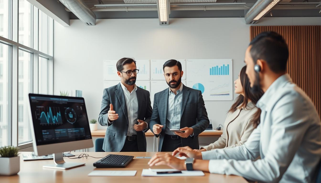 Business software development team collaboration